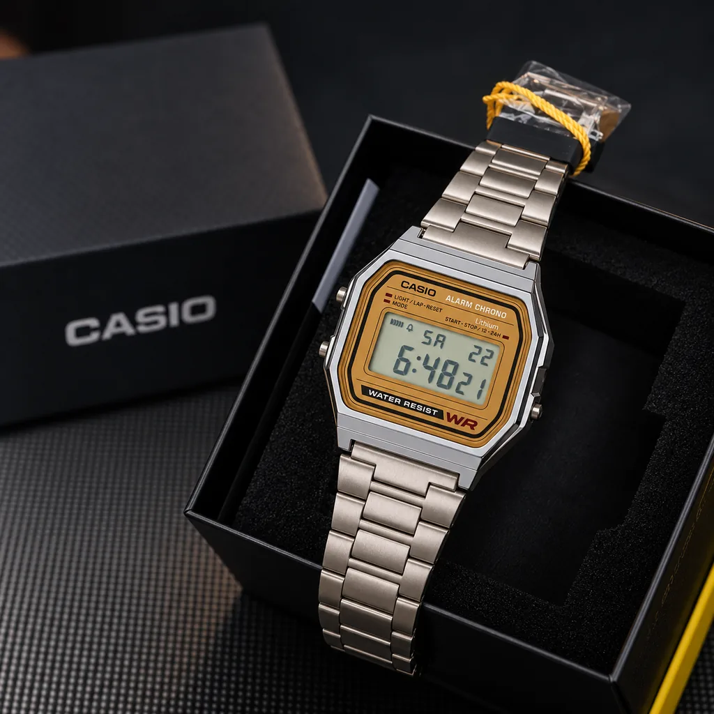 Casio Vintage Dorado Unisex con su caja