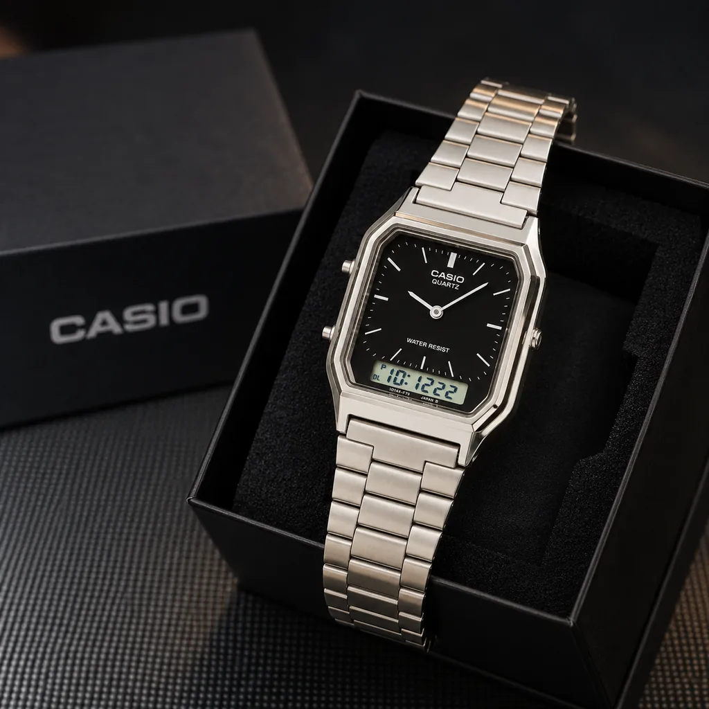 Casio Vintage Analógico-Digital Negro con su caja