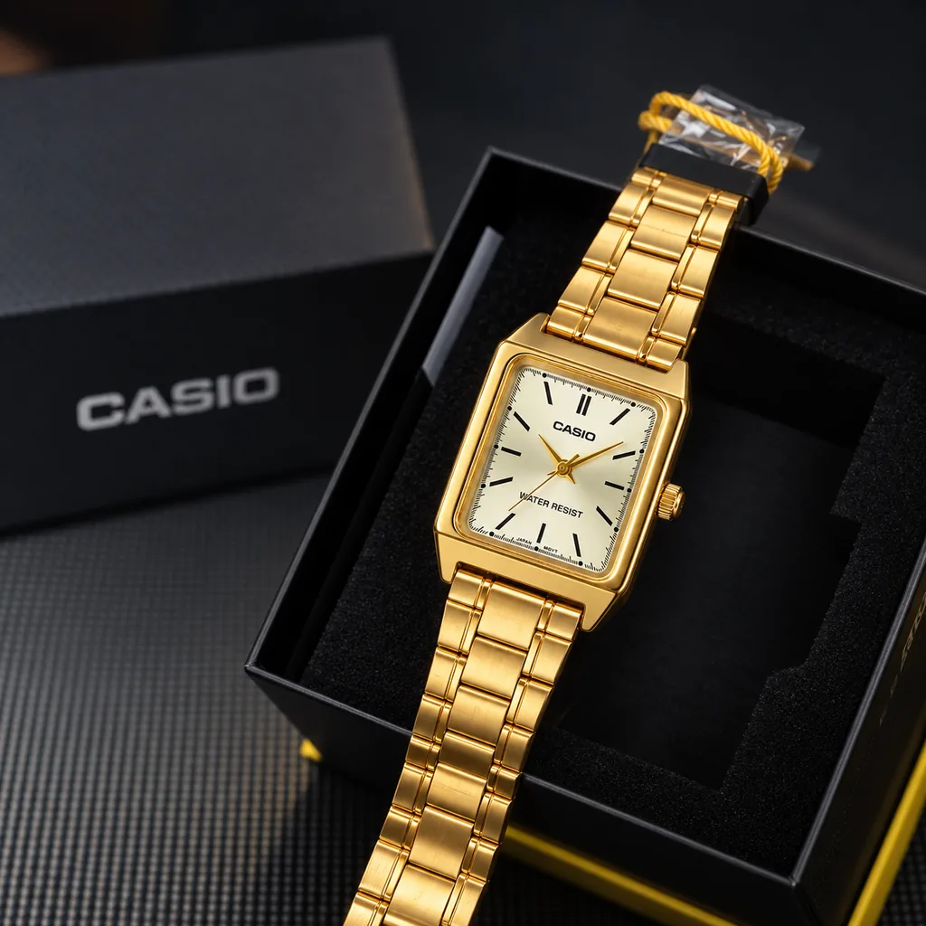 Casio Vintage Dorado Mujer con su caja