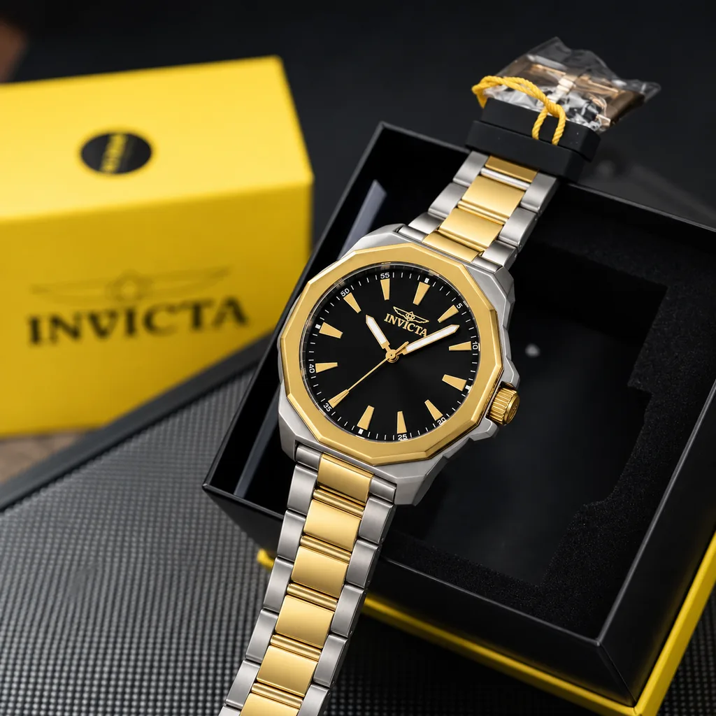 Invicta Speedway Hombre 42mm Dorado con su caja