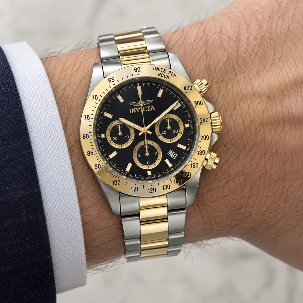 Invicta Speedway Hombre 42mm Dorado puesto