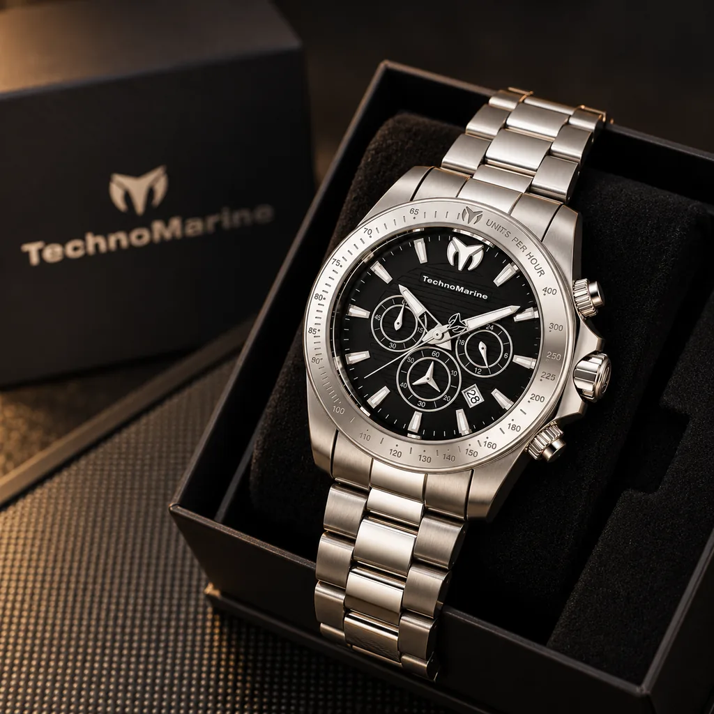 TechnoMarine Manta Grand Hombre 47mm Acero con su caja