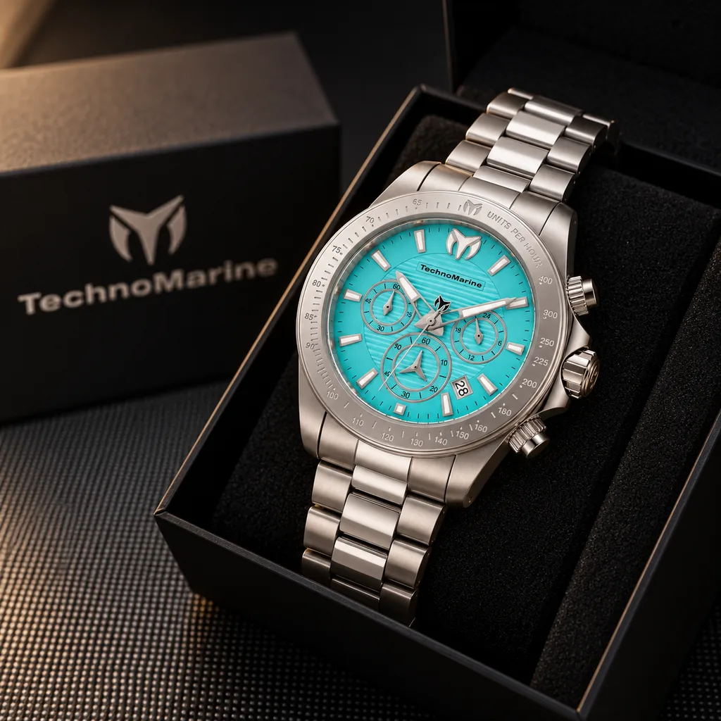 TechnoMarine Manta Ray Hombre 42mm Acero Azul con su caja